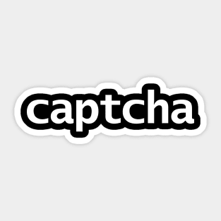 Front and Back Print Captcha and Definition Typography White Text Sticker